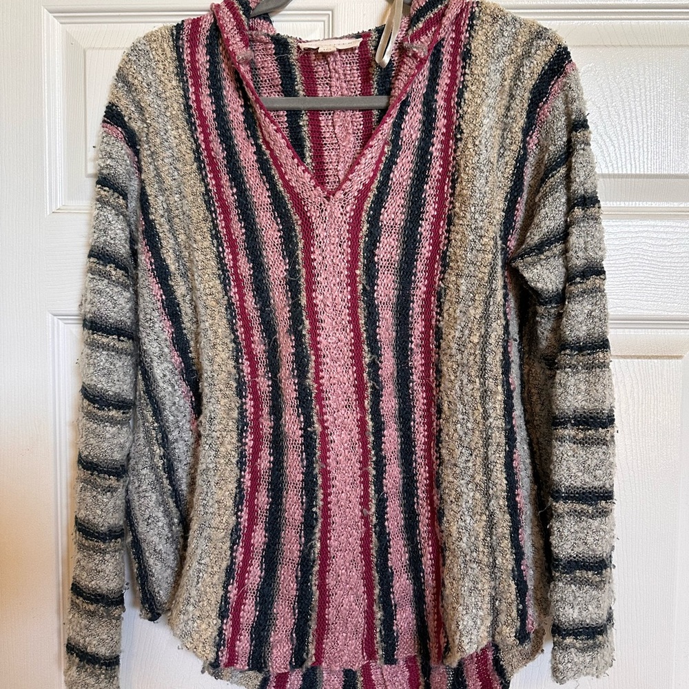 Love Stitch Multicolor Striped V-Neck Sweater